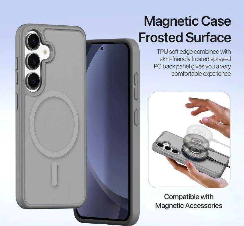 Dux Ducis Lawa Leather Samsung Galaxy S25 Plus with Detachable Magnetic Wallet – dėklas telefonui pilkos spalvos