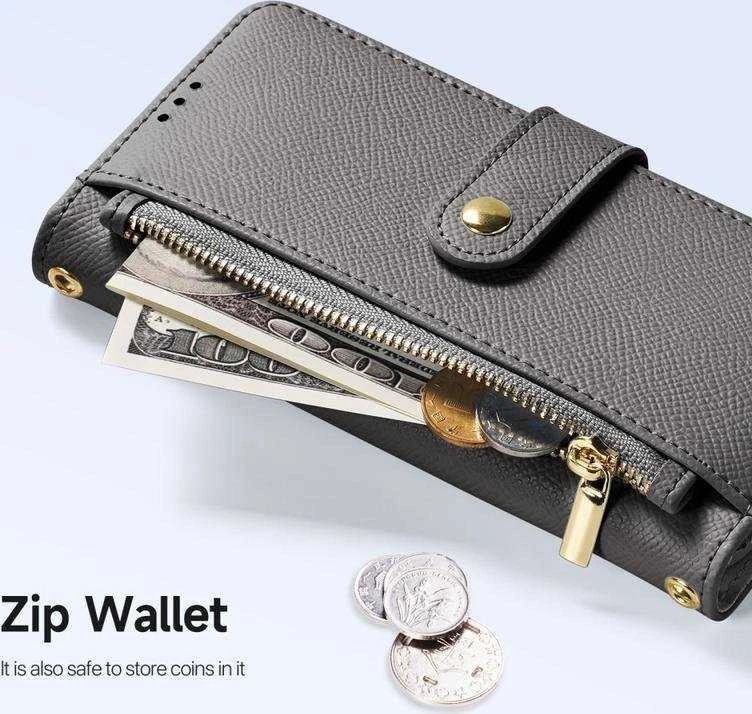 Dux Ducis Lawa Leather Samsung Galaxy S25 Plus with Detachable Magnetic Wallet – dėklas telefonui pilkos spalvos