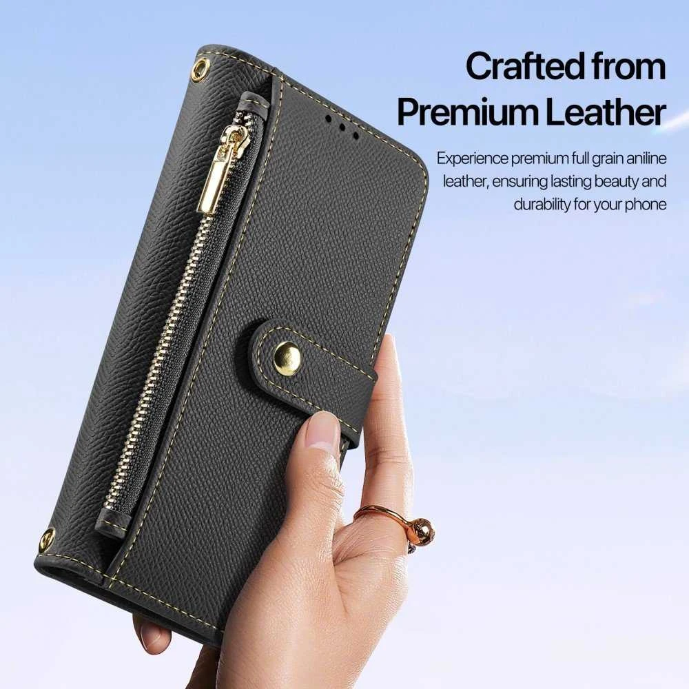Dux Ducis Lawa Leather Samsung Galaxy S25 Plus with Detachable Magnetic Wallet - dėklas telefonui juodos spalvos