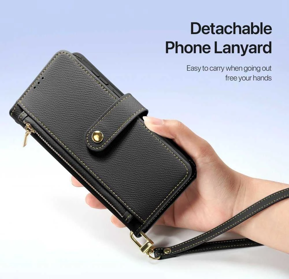 Dux Ducis Lawa Leather Samsung Galaxy S25 Plus with Detachable Magnetic Wallet - dėklas telefonui juodos spalvos