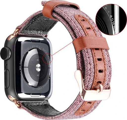 Dux Ducis Litchi Grain Band dirželis opaska bransoleta do Watch 4 40mm / Watch 3 38mm / Watch 2 38mm / Watch 1 38mm juoda universalus