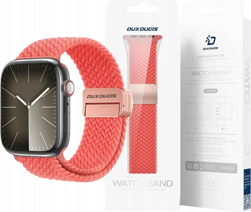 Dux Ducis apyrankė MIXTURE PRO stretchable braided skirta Apple Watch 38 / 40 / 41 mm guava