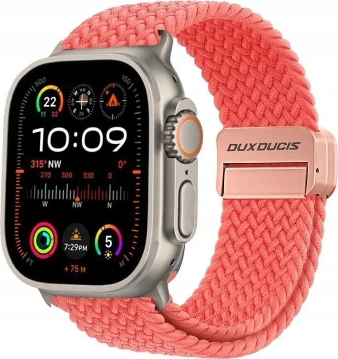 Dux Ducis apyrankė MIXTURE PRO stretchable braided skirta Apple Watch 38 / 40 / 41 mm guava