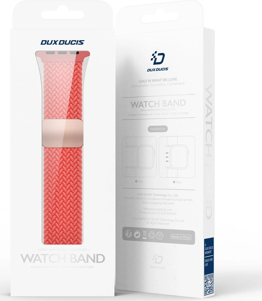 Dux Ducis apyrankė MIXTURE PRO stretchable braided skirta Apple Watch 38 / 40 / 41 mm guava
