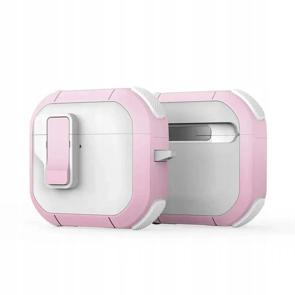DUX DUCIS PECP - TPU+PC apsauginis dėklas, skirtas AirPods 4 baltas rožinis