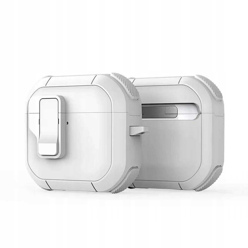 Ausinių dėklas Dux Ducis PECP, skirtas AirPods 4 ausinėms, apsauginis TPU+PC, baltas