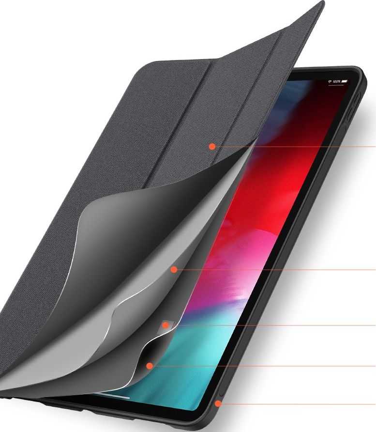 Dėklas Dux Ducis Domo Apple iPad Air 4/5/6/7/M4 2020/2022/2024/2025/2026 10.9/11 juodas