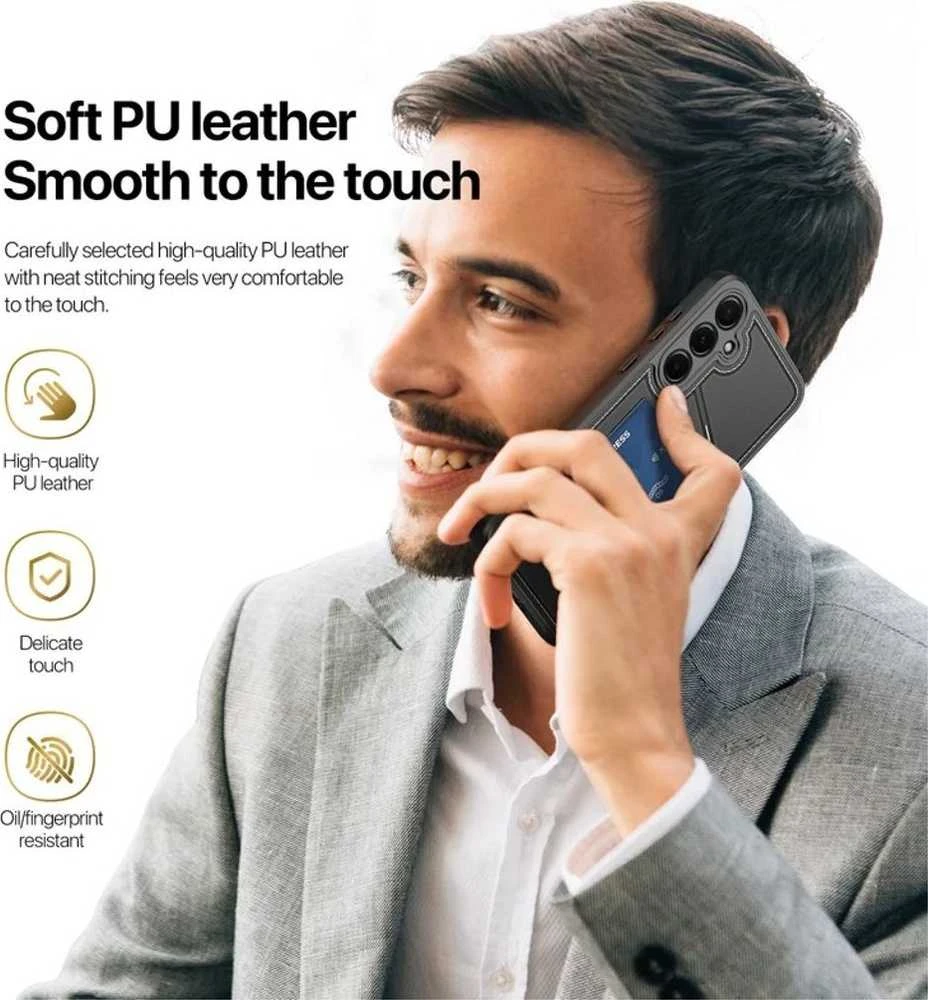 Dux Ducis Rafi II Samsung Galaxy S25 Plus su stoveliu and Wallet – dėklas telefonui juodos spalvos