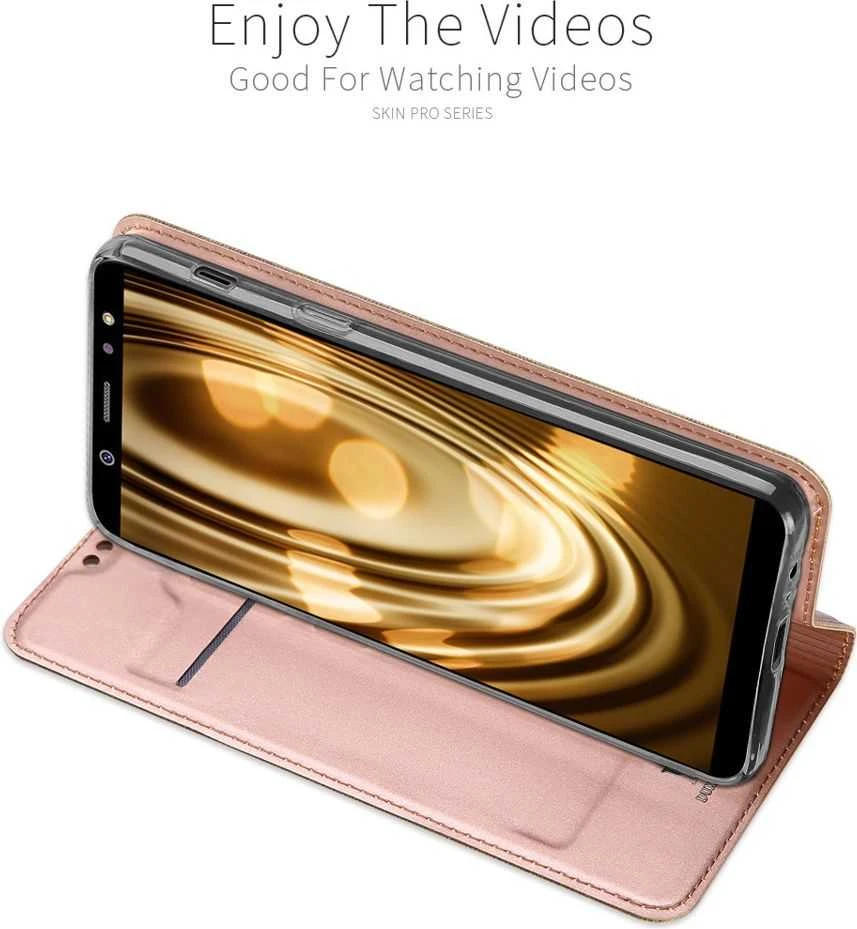 Dux Ducis Premium atverčiamas dėklas skirtas Apple iPhone XS Max, Rose Gold