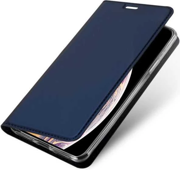 Dux Ducis Premium atverčiamas dėklas skirtas Apple iPhone XS Max, mėlynas