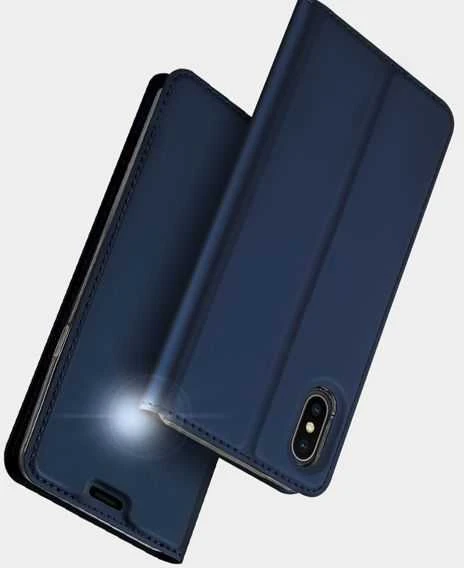 Dux Ducis Premium atverčiamas dėklas skirtas Apple iPhone XS Max, mėlynas