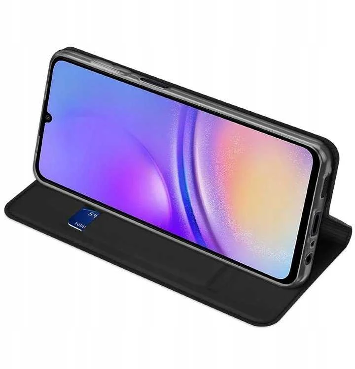 Dux Ducis atverčiamas dėklas SKIN PRO skirtas Samsung Galaxy A06 juodos spalvos
