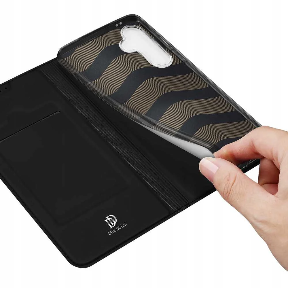 Dux Ducis atverčiamas dėklas SKIN PRO skirtas Samsung Galaxy S24 FE juodos spalvos