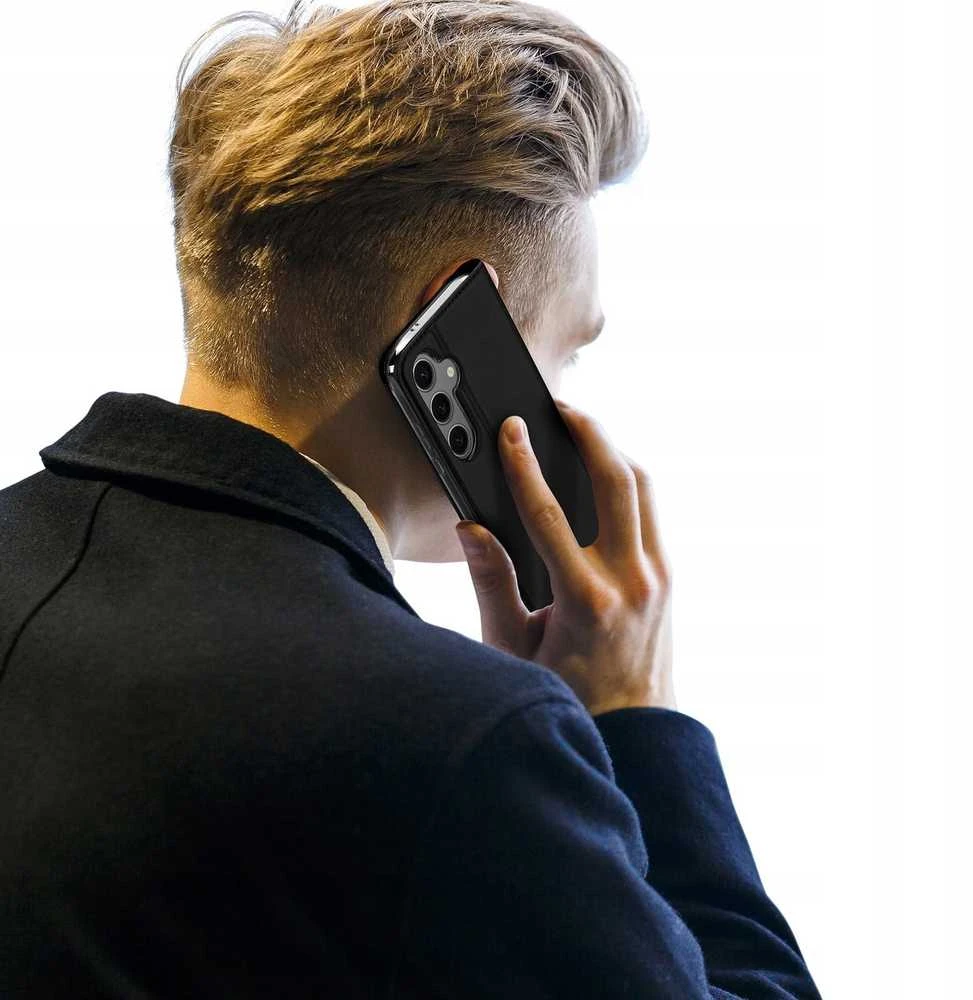 Dux Ducis atverčiamas dėklas SKIN PRO skirtas Samsung Galaxy S24 FE juodos spalvos
