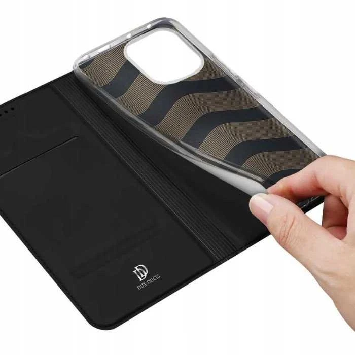 DUX DUCIS piniginės dėklas SKIN PRO, skirtas REDMI NOTE 14 4G (163,25 mm) juodas