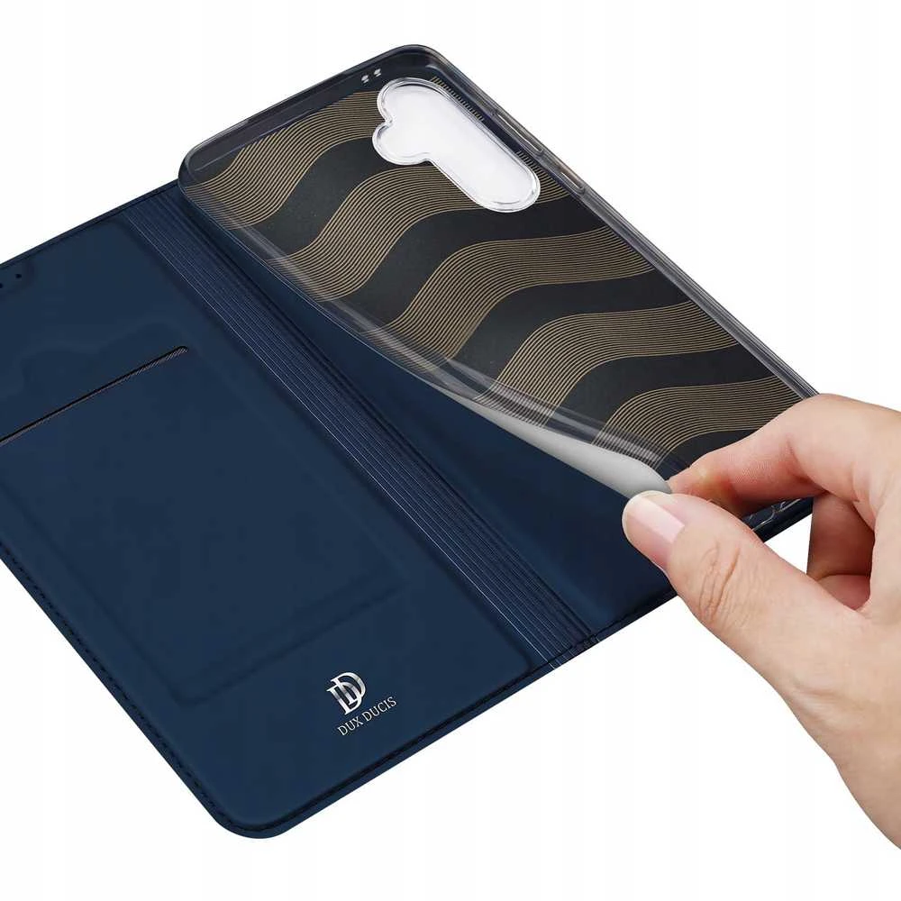 Dux Ducis atverčiamas dėklas SKIN PRO skirtas Samsung Galaxy S24 FE mėlynos splalvos
