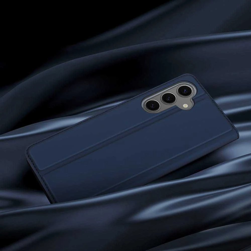 Dux Ducis atverčiamas dėklas SKIN PRO skirtas Samsung Galaxy S24 FE mėlynos splalvos