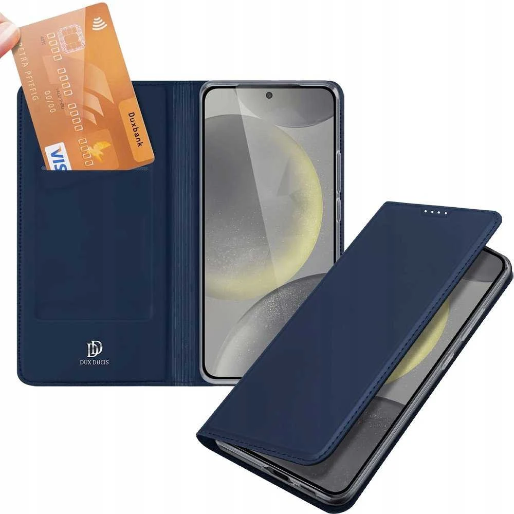 Dux Ducis atverčiamas dėklas SKIN PRO skirtas Samsung Galaxy S24 FE mėlynos splalvos