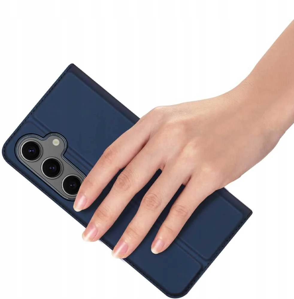 Dux Ducis atverčiamas dėklas SKIN PRO skirtas Samsung Galaxy S24 FE mėlynos splalvos