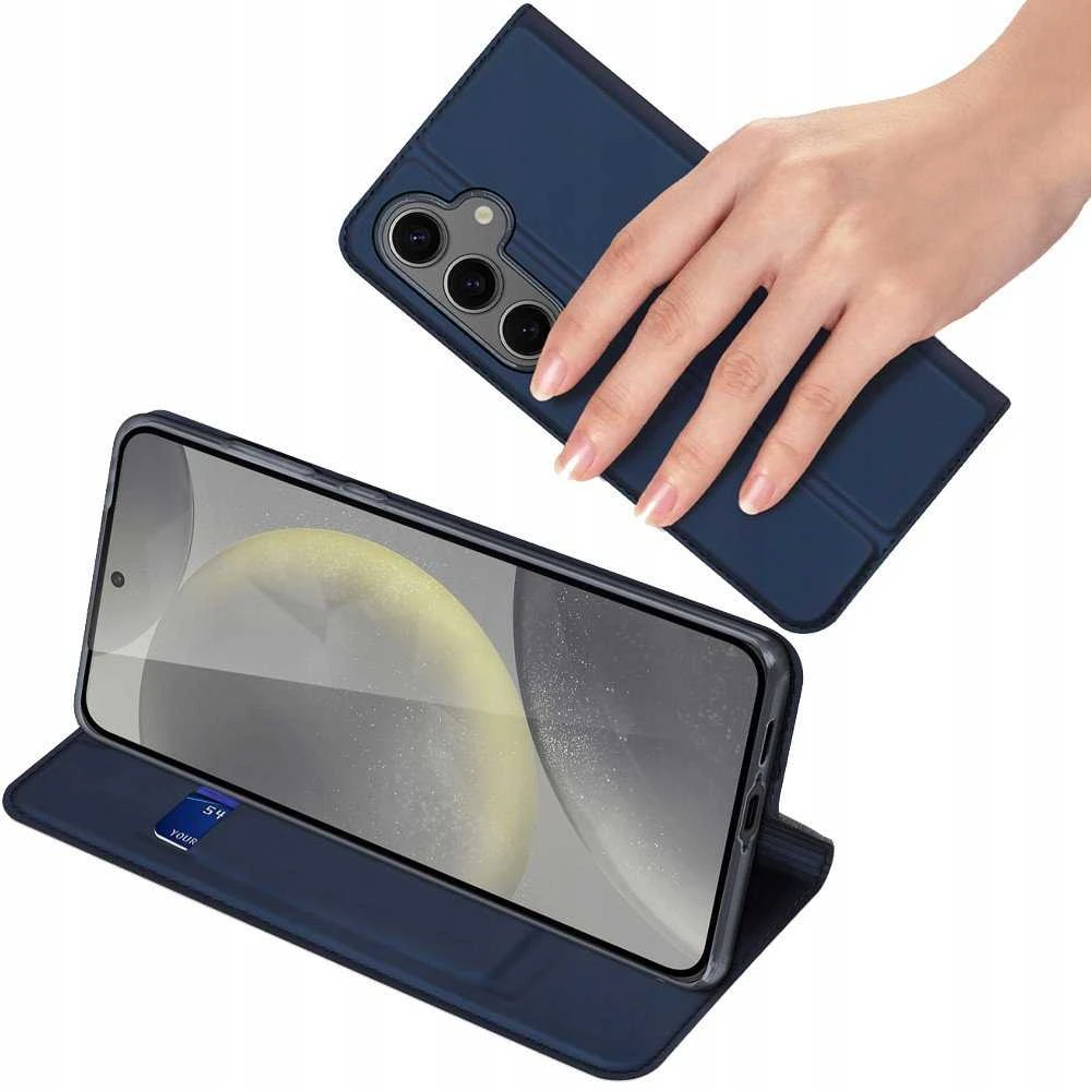 Dux Ducis atverčiamas dėklas SKIN PRO skirtas Samsung Galaxy S24 FE mėlynos splalvos