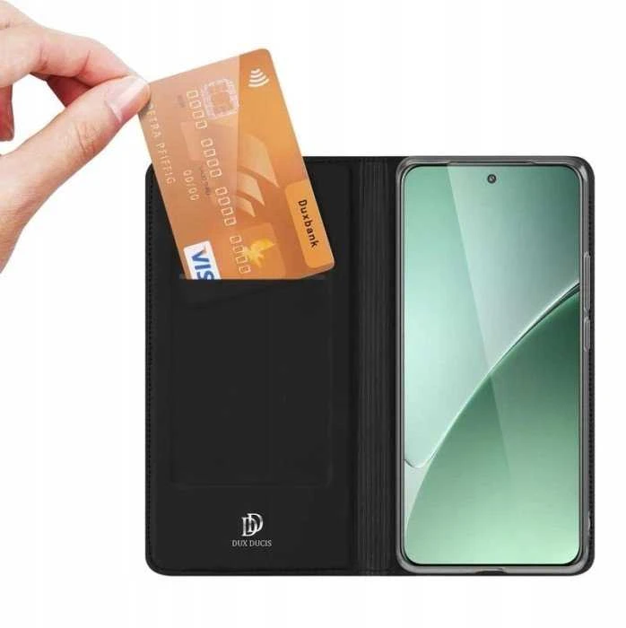 Dux Ducis atverčiamas dėklas SKIN PRO skirtas Xiaomi 15 Pro juodos spalvos