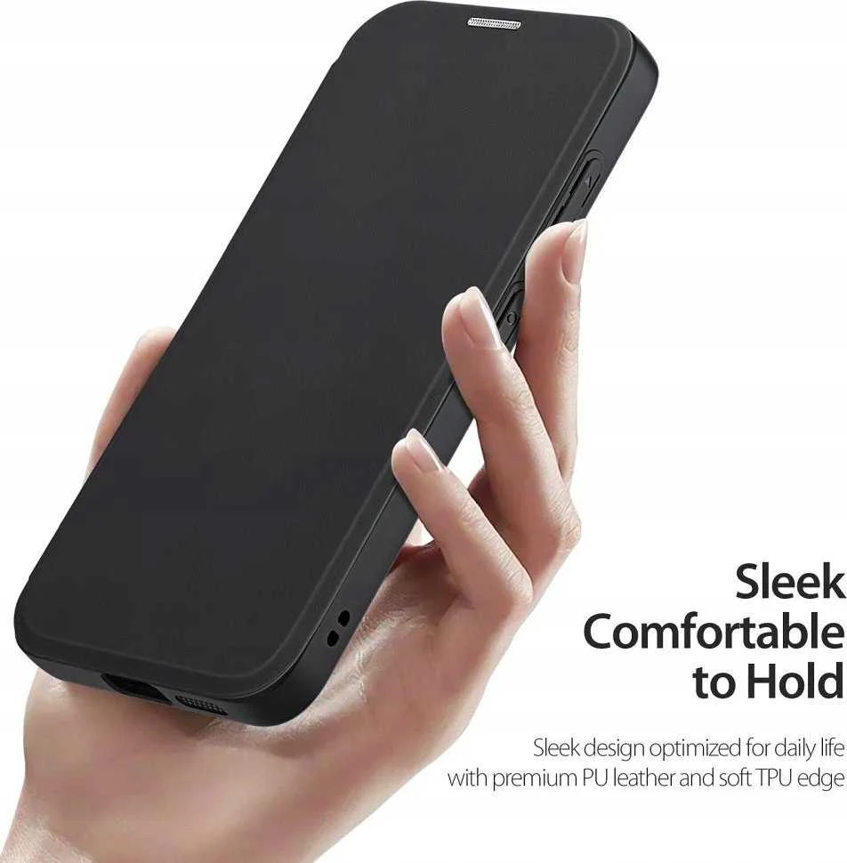 Dux Ducis atverčiamas dėklas SKIN X PRO suderinamas su MagSafe skirtas Samsung Galaxy S25 Plus juodos spalvos