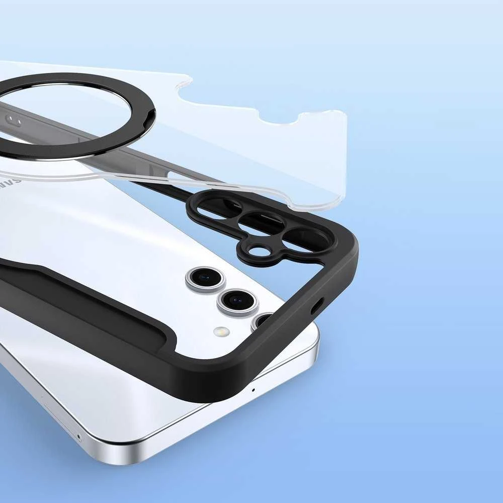 Dux Ducis atverčiamas dėklas SKIN X PRO suderinamas su MagSafe skirtas Samsung Galaxy S25 Plus juodos spalvos