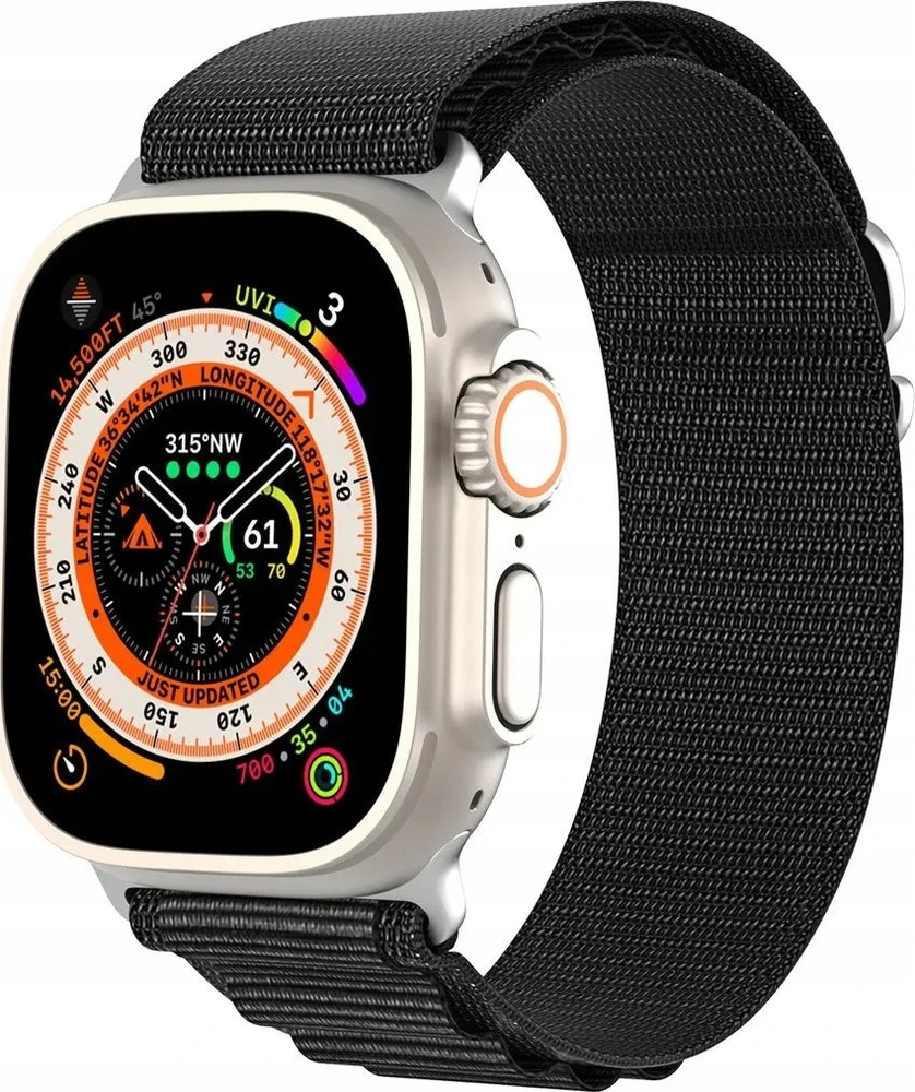 Sport Buckle apyrankė Apple Watch Ultra / 9 / 8 / 7 / 6 / SE / 5 / 4 / 3 / 2 / 1 (42, 44, 45, 49 mm) Dux Ducis Strap GS Version - juodos spalvos