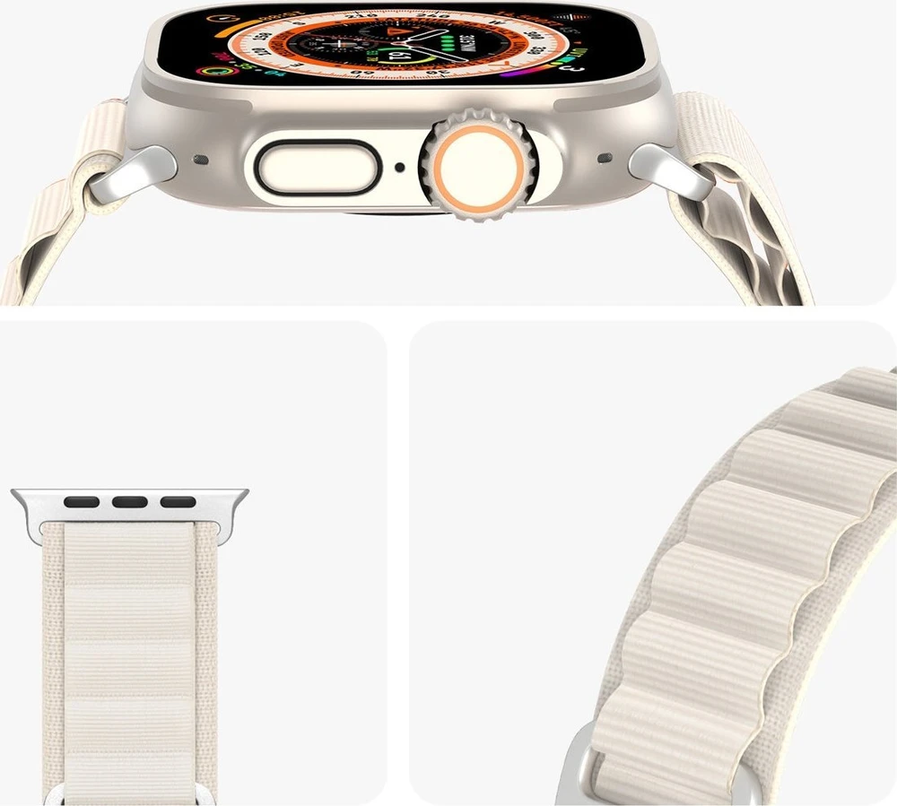 Sport apyrankė buckle for Apple Watch Ultra / 9 / 8 / 7 / 6 / SE / 5 / 4 / 3 / 2 / 1 (42, 44, 45, 49 mm) Dux Ducis Apyrankė GS Version - baltos spalvos