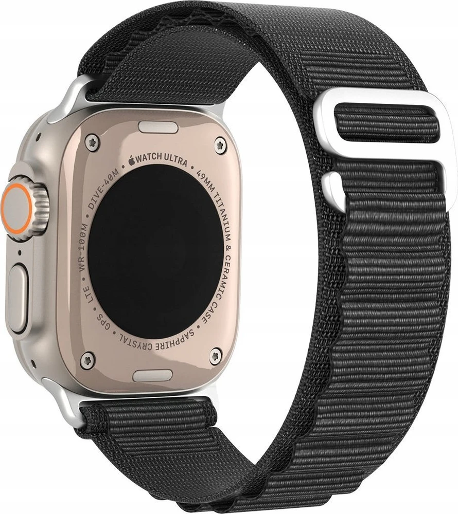 Sport Buckle apyrankė Apple Watch Ultra / 9 / 8 / 7 / 6 / SE / 5 / 4 / 3 / 2 / 1 (42, 44, 45, 49 mm) Dux Ducis Strap GS Version - juodos spalvos