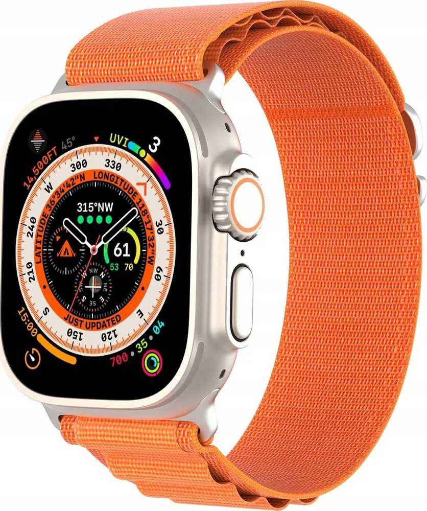 Sport apyrankė buckle for Apple Watch Ultra / 9 / 8 / 7 / 6 / SE / 5 / 4 / 3 / 2 / 1 (42, 44, 45, 49 mm) Dux Ducis Apyrankė GS Version - oranžinės spalvos