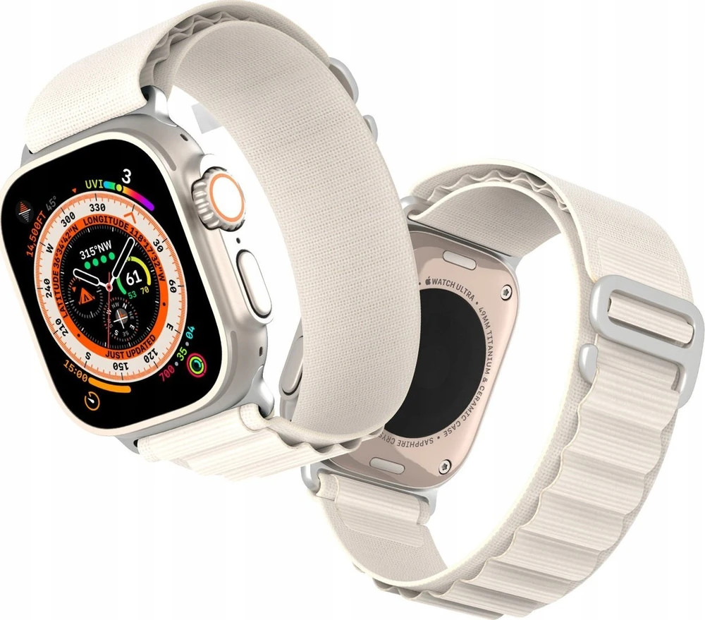 Sport apyrankė buckle for Apple Watch Ultra / 9 / 8 / 7 / 6 / SE / 5 / 4 / 3 / 2 / 1 (42, 44, 45, 49 mm) Dux Ducis Apyrankė GS Version - baltos spalvos