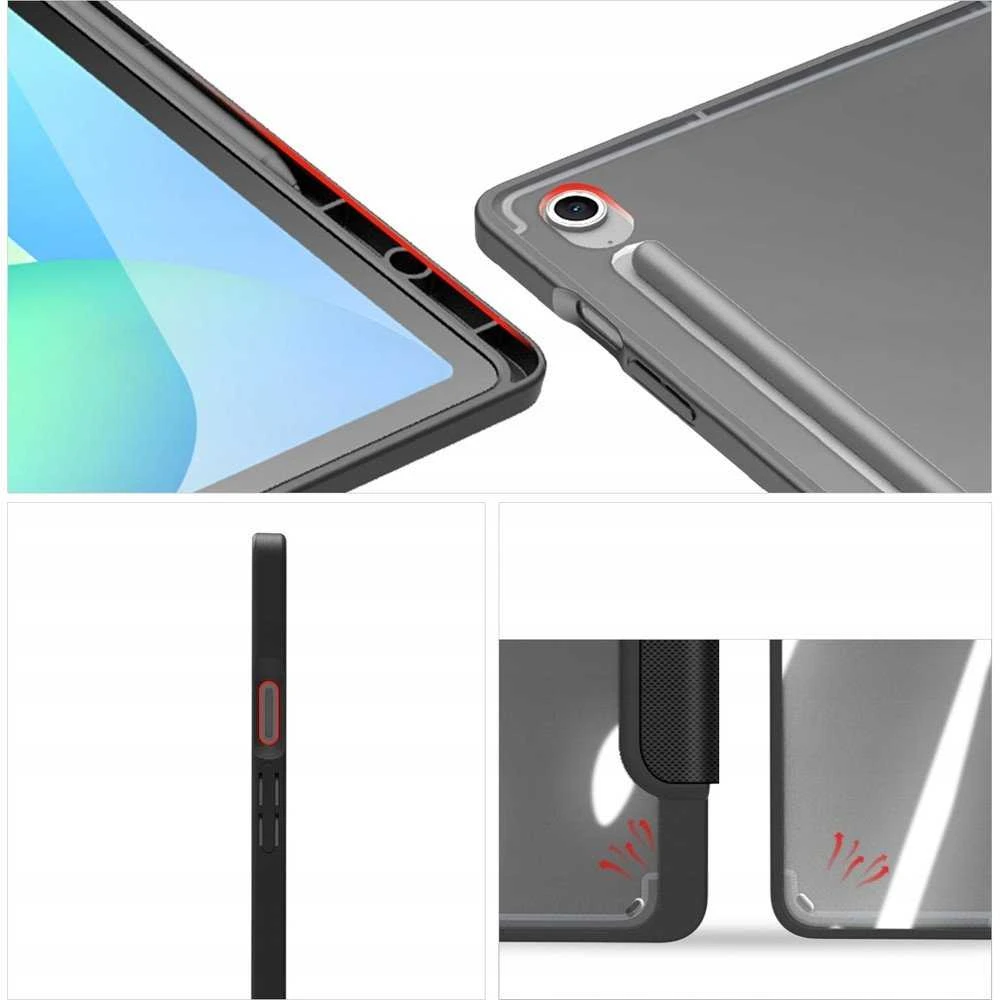 DUX DUCIS dėklas TOBY su pencil storage skirtas Samsung Galaxy Tab S10 FE Plus juodos spalvos