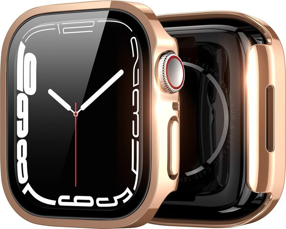 LCD apsauginis stikliukas/dėklas Dux Ducis Hamo Apple Watch 45mm rožinis