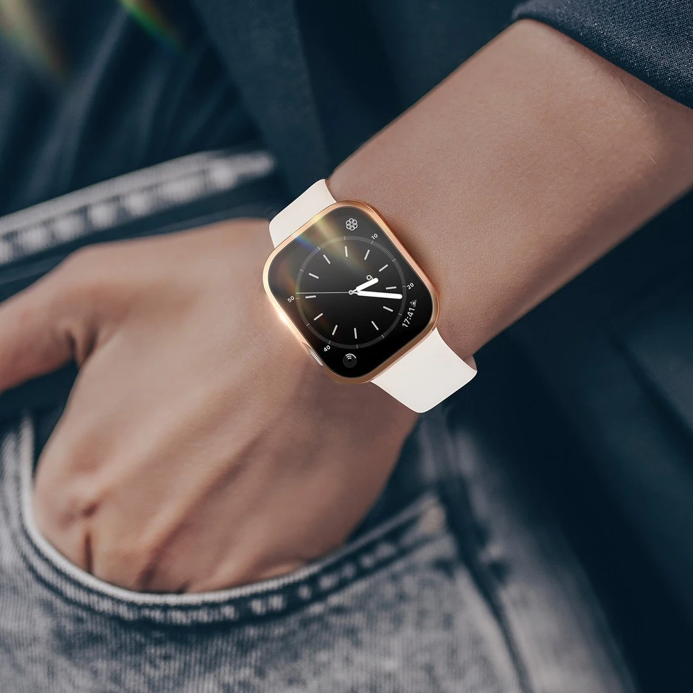 LCD apsauginis stikliukas/dėklas Dux Ducis Hamo Apple Watch 45mm rožinis