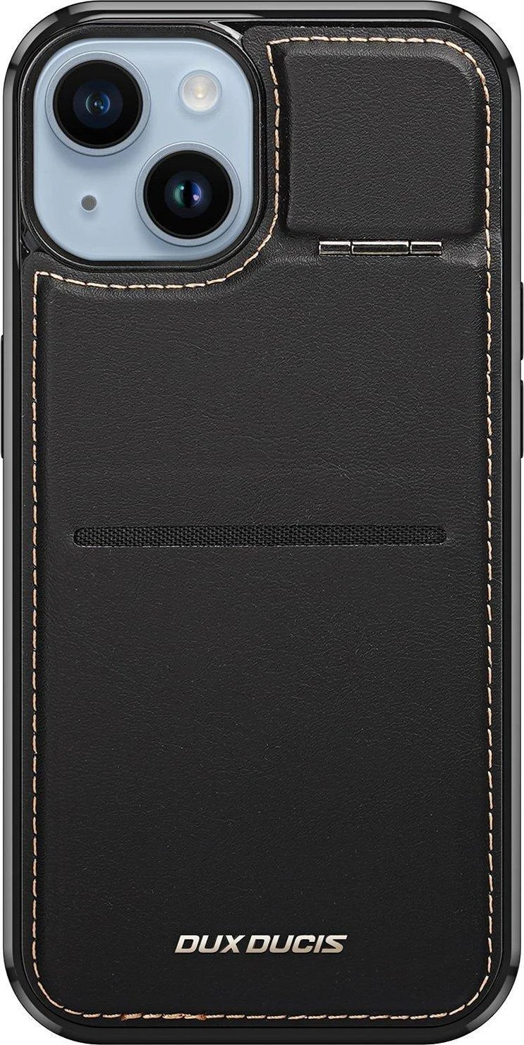 3in1 Wallet su stoveliu Apple iPhone 14 Plus MagSafe RFID Blocker Dux Ducis Rafi Mag – dėklas telefonui juodos spalvos