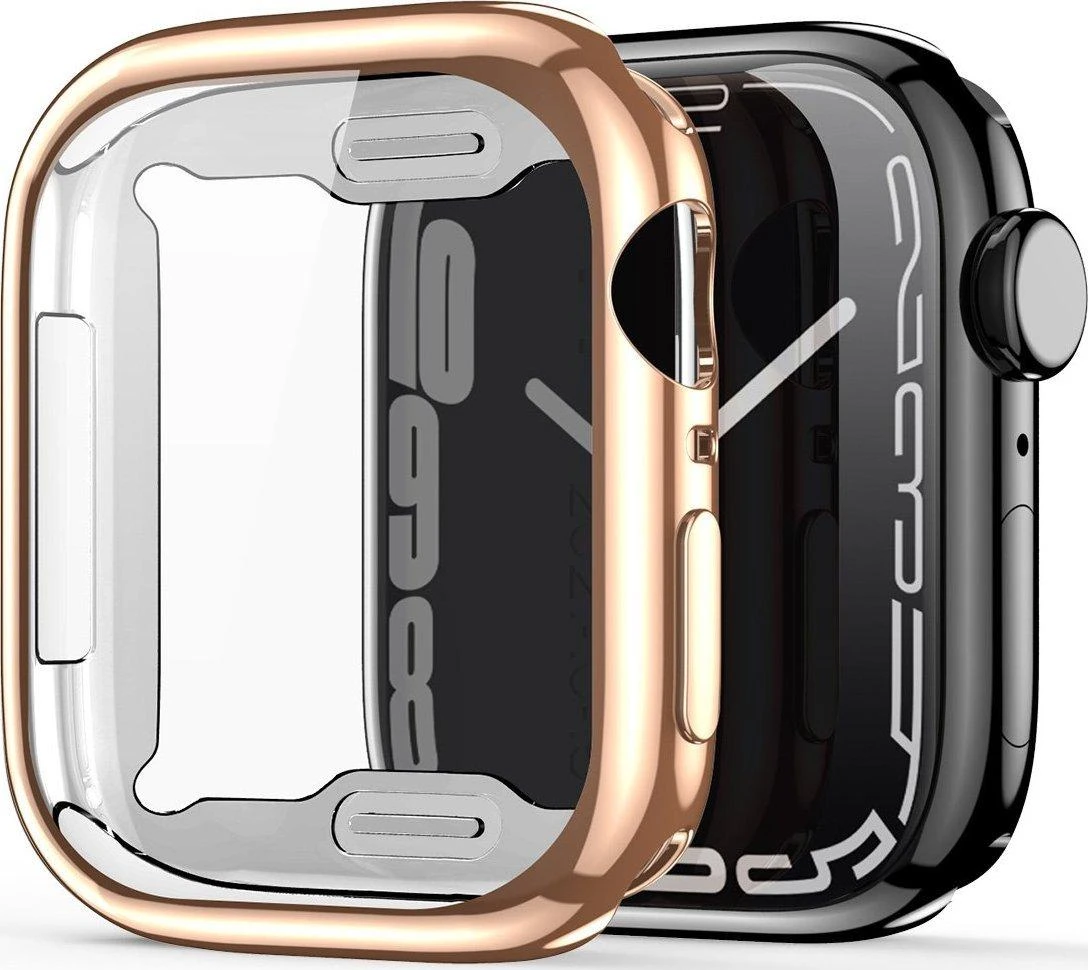 LCD apsauginis stikliukas/dėklas Dux Ducis Samo Apple Watch 45mm rožinis