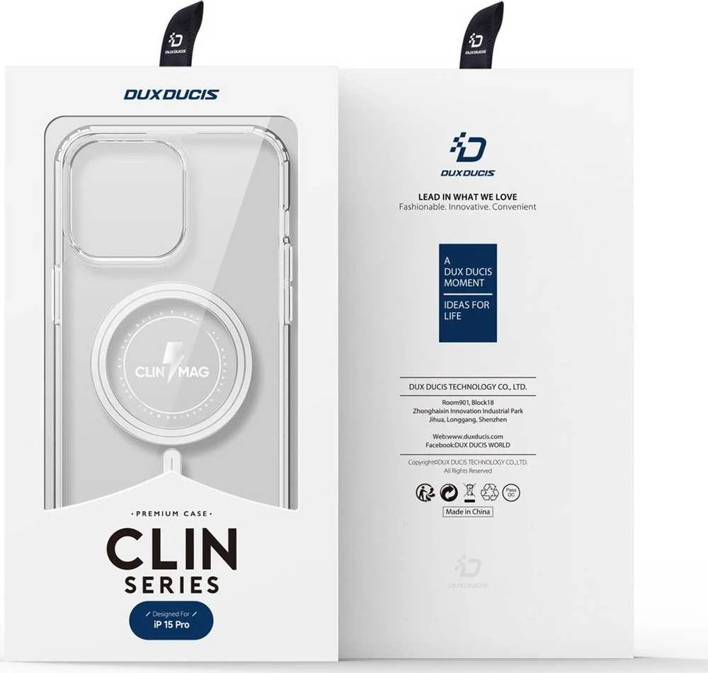 Dėklas Dux Ducis Clin Magsafe Apple iPhone 15 Pro Max skaidrus