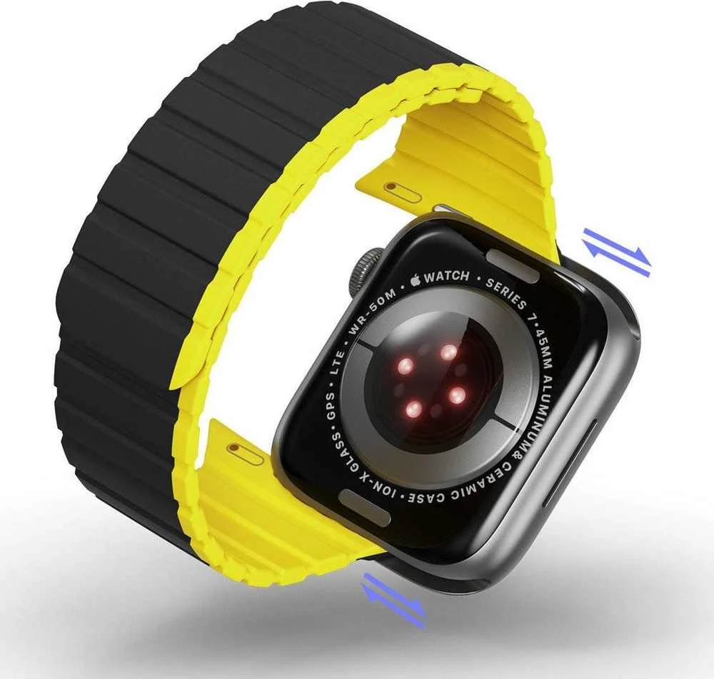 Magnetic Watch SE, 9, 8, 7, 6, 5, 4, 3, 2, 1 (41, 40, 38 mm) Dux Ducis apyrankė (LD Version) – juodos ir geltonos spalvos