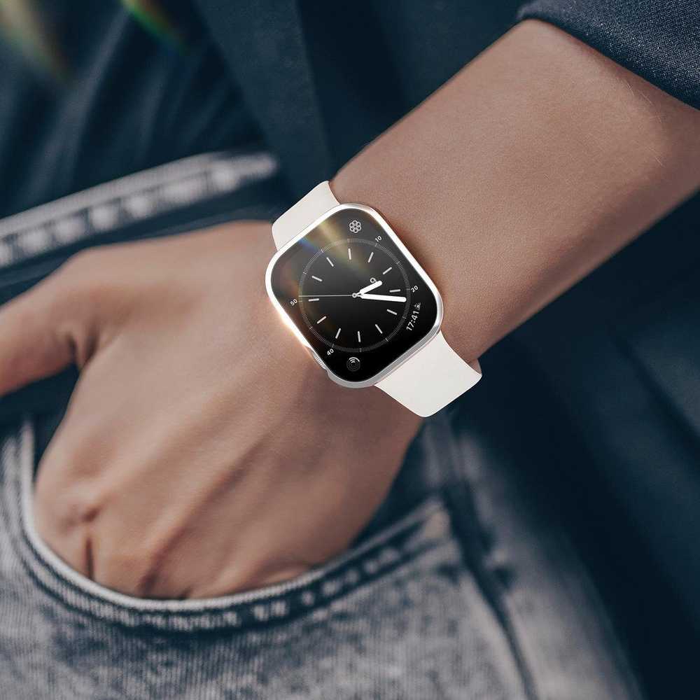 LCD apsauginis stikliukas/dėklas Dux Ducis Hamo Apple Watch 41mm sidabrinis