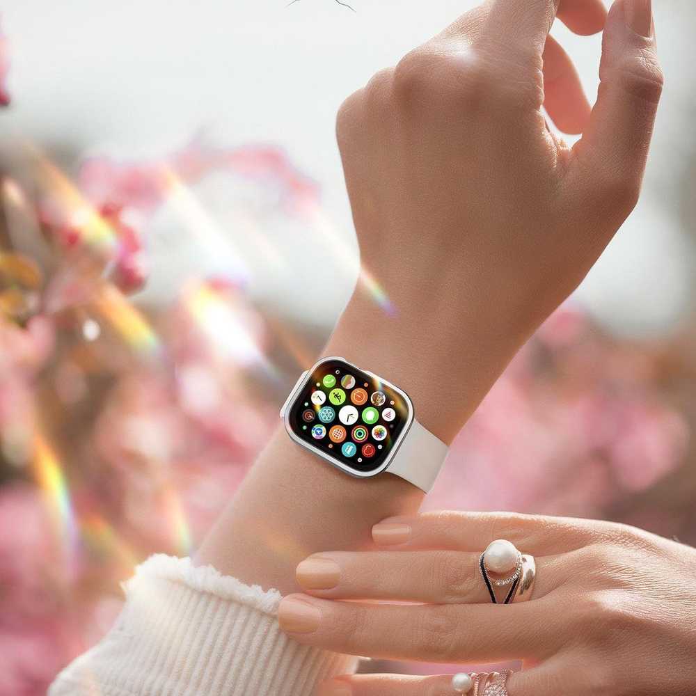 LCD apsauginis stikliukas/dėklas Dux Ducis Hamo Apple Watch 41mm sidabrinis