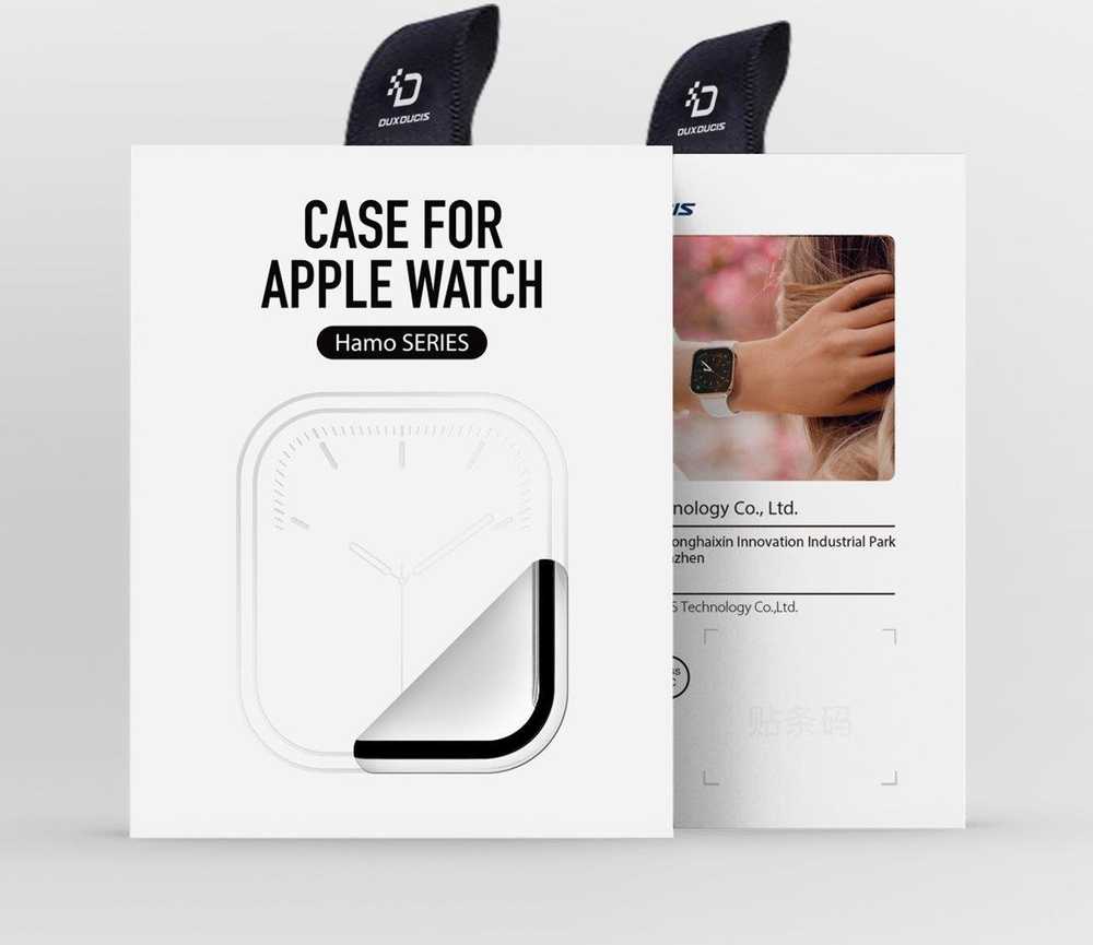 LCD apsauginis stikliukas/dėklas Dux Ducis Hamo Apple Watch 41mm sidabrinis