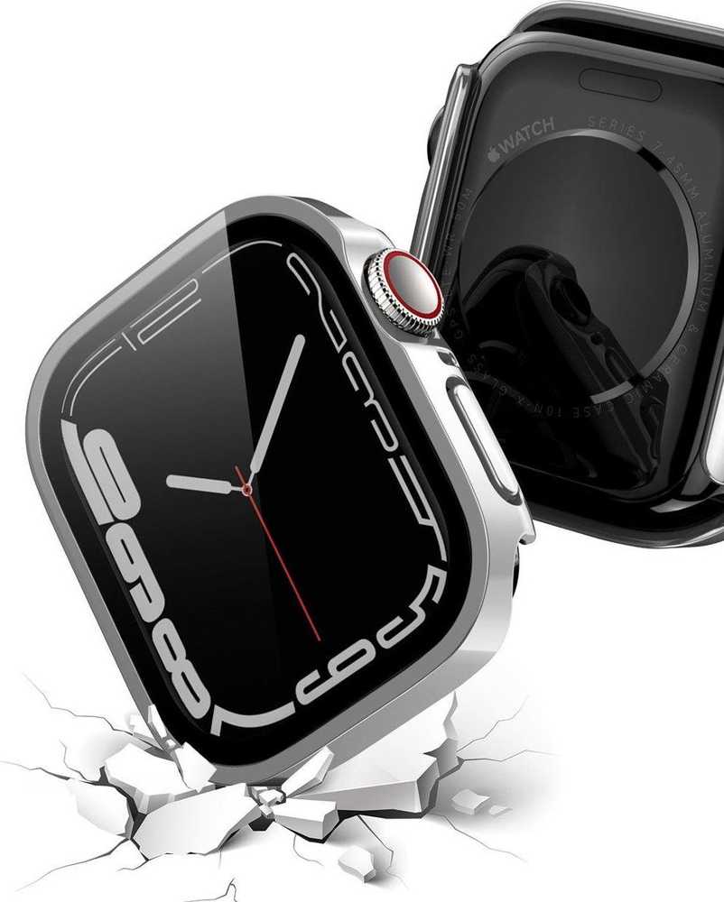 LCD apsauginis stikliukas/dėklas Dux Ducis Hamo Apple Watch 41mm sidabrinis