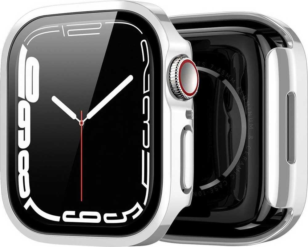 LCD apsauginis stikliukas/dėklas Dux Ducis Hamo Apple Watch 41mm sidabrinis