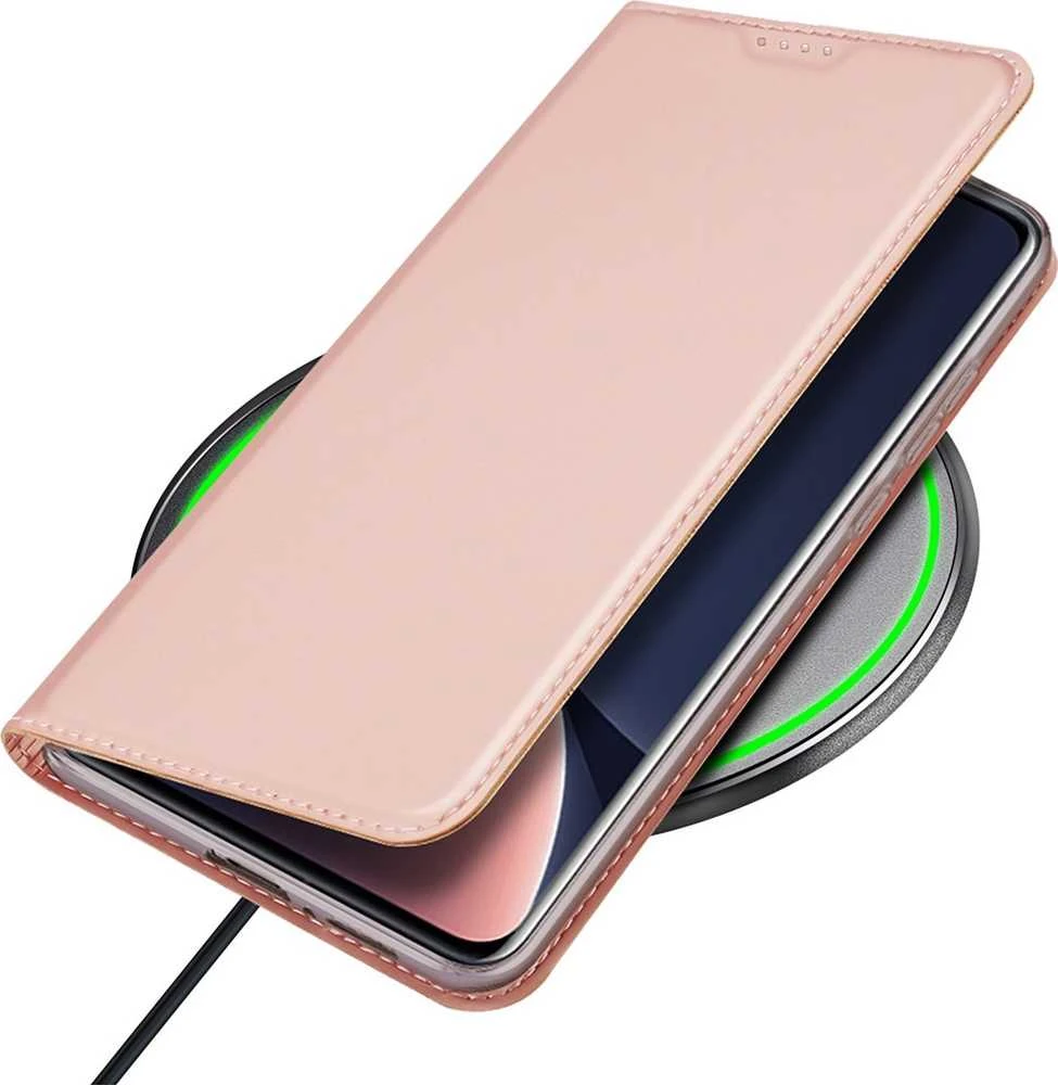 Dux Ducis Skin Pro Xiaomi 13 Pro atverčiamas Card Wallet su stoveliu dėklas telefonui rožinės spalvos