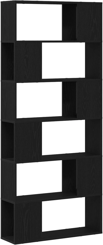 TV staliukas TV spintelių komplektas 80 x 24 x 186 cm Juoda Apdirbta mediena