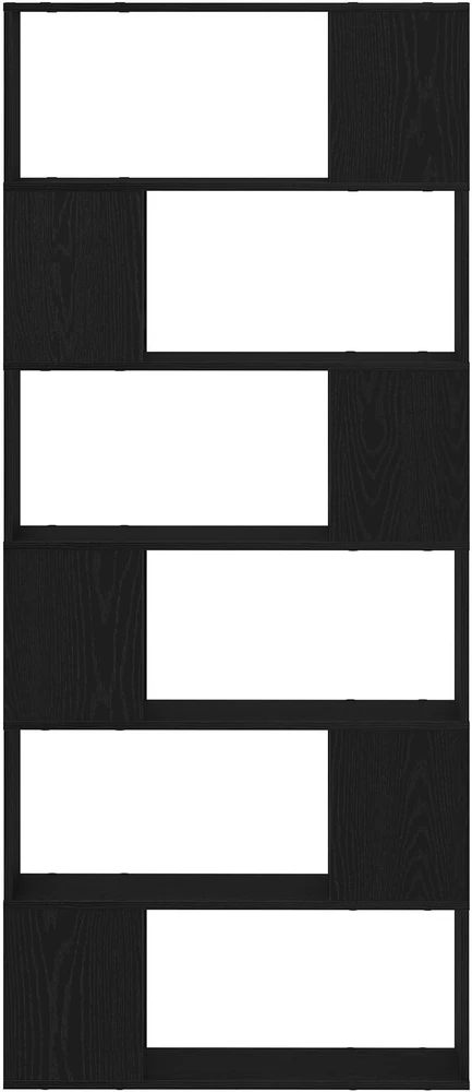 TV staliukas TV spintelių komplektas 80 x 24 x 186 cm Juoda Apdirbta mediena