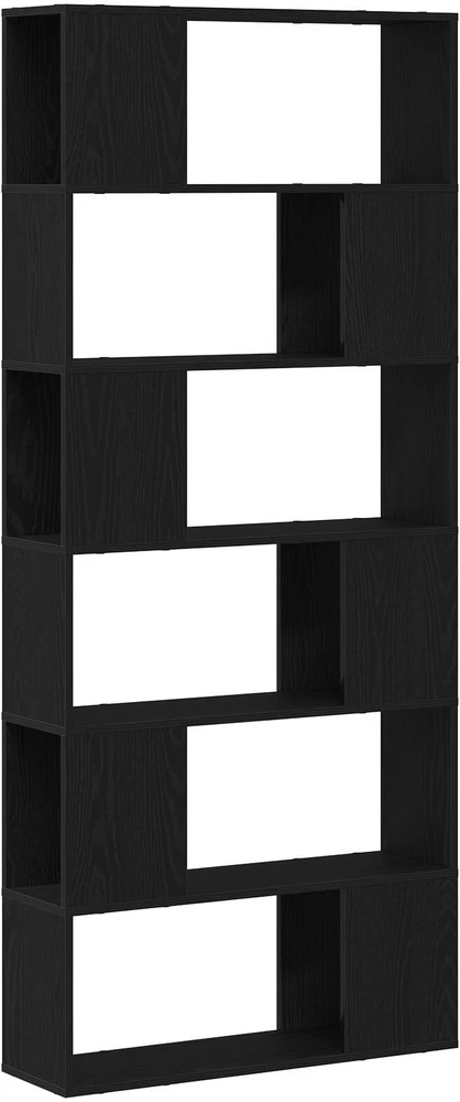 TV staliukas TV spintelių komplektas 80 x 24 x 186 cm Juoda Apdirbta mediena