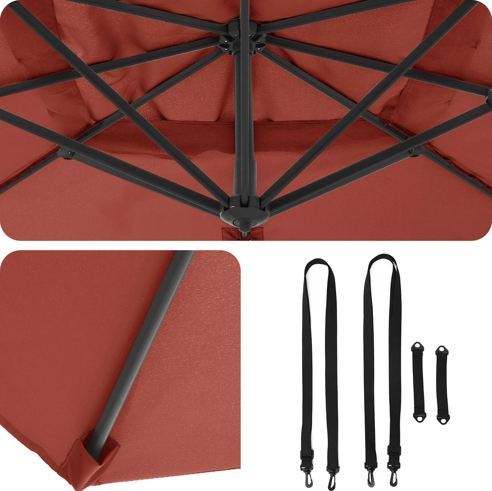 Skėtis nuo saulės 351 x 250 x 260 cm Poliesteris ir aliuminis