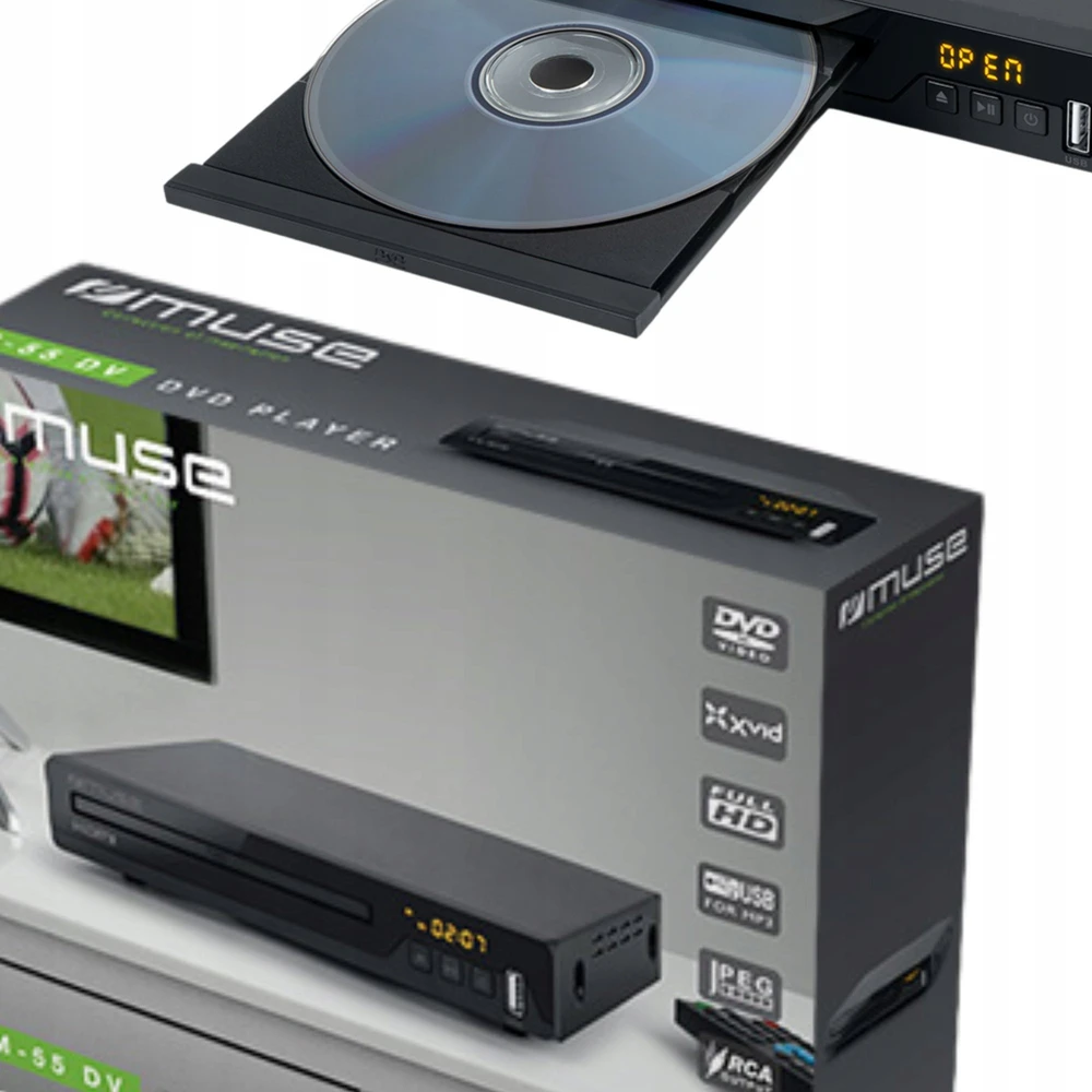 Vaizdo grotuvas DVD grotuvas Muse, HDMI, USB, juodas